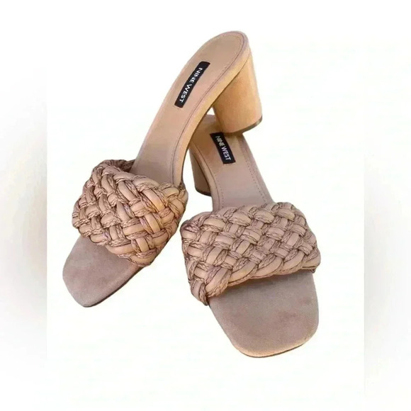 Nine West Shoes - Nine West Women's Driah Tan Neutral
Braided Slide heel Sandal sz 6 preloved